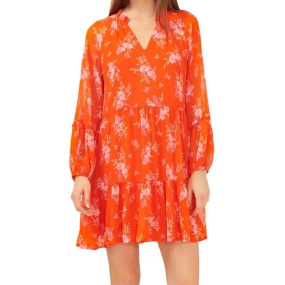 Vince Camuto Tangerine,Pink Floral Women's Mini Dress